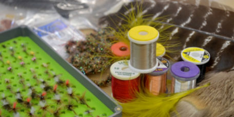 A collection of fly-tying materials