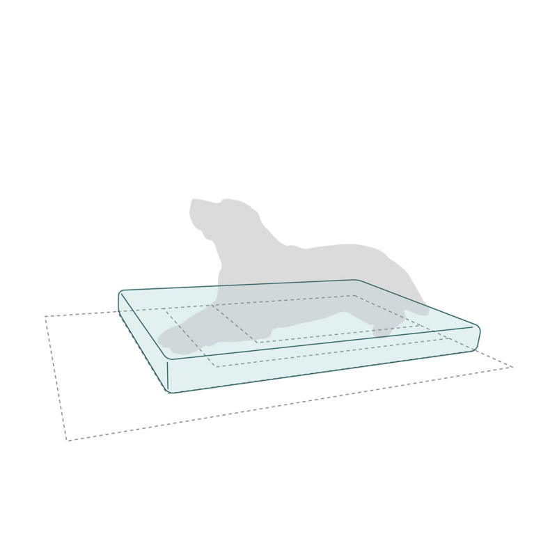 Diagram of a Memory Foam Lounger Bed