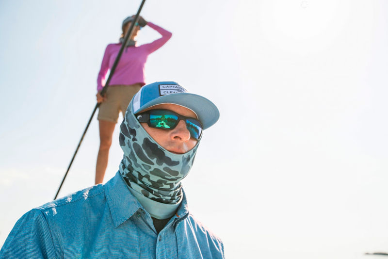Sun Defense Neck Gaiter - BLUE WATERCOLOR CAMO