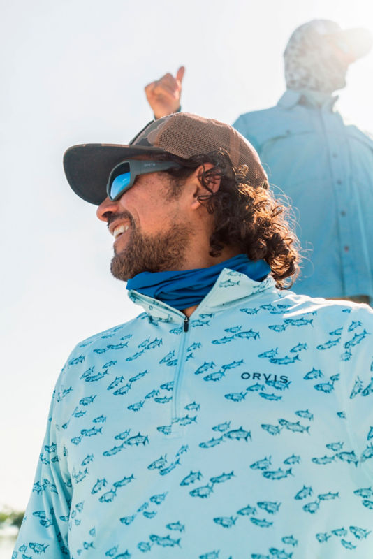 Men's Sun Defense 1/4-Zip - BLUE MIST TARPON image number 1