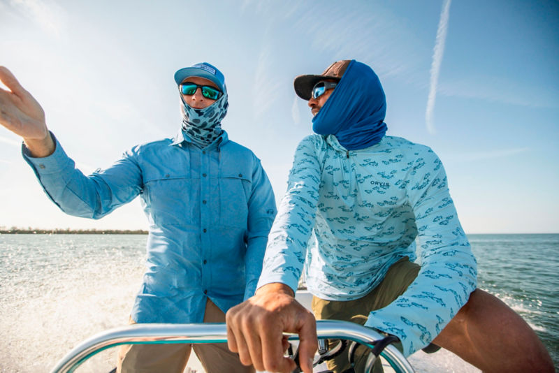 Open Air Caster Long-Sleeve Shirt - PACIFIC BLUE/WHITE image number 1