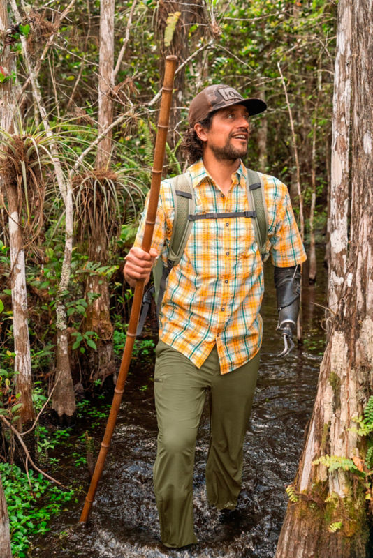 Men's Open Air Caster Plaid Short-Sleeve Shirt - TANGERINE/PEACOCK