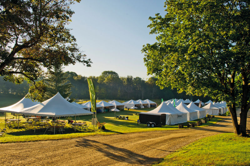 Panoramic shot showing all the tents set up for the Game Fair.