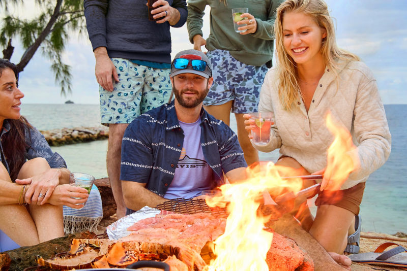 Fly Stripe Short-Sleeved Shirt - LAKE BLUE image number 1