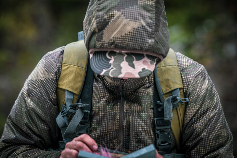 Detailed shot of Orvis Pro Gear on a fishing guide.