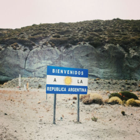 Welcome sign in Argentina