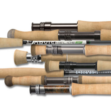 A grouping of Orvis fly rods.