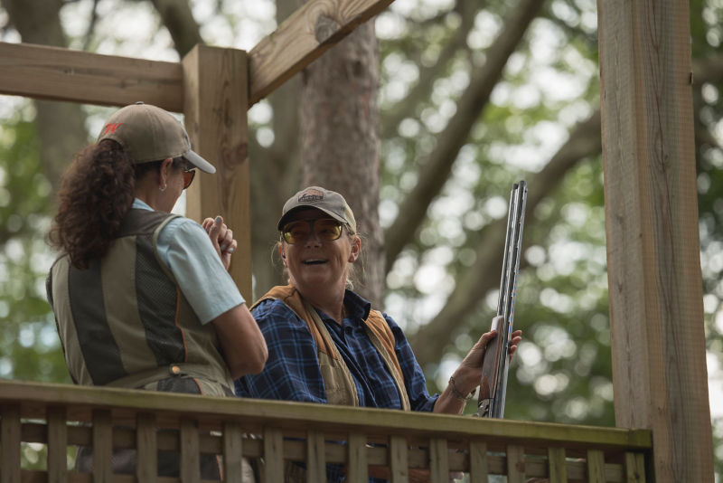 Paula shares some shotgun wisdom with a student.