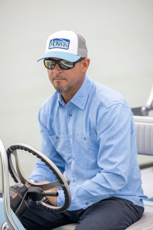 Men's Tech Chambray Long-Sleeve Work Shirt - MEDIUM BLUE image number 4