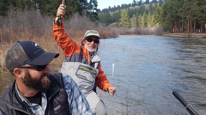 Tom shows off some great fly tying materials.