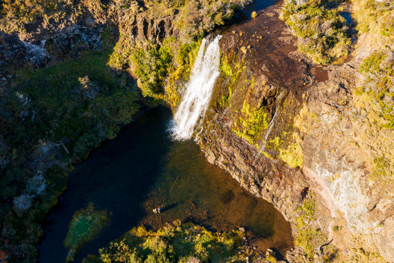 Waterfall in the mountains of Patagonia.