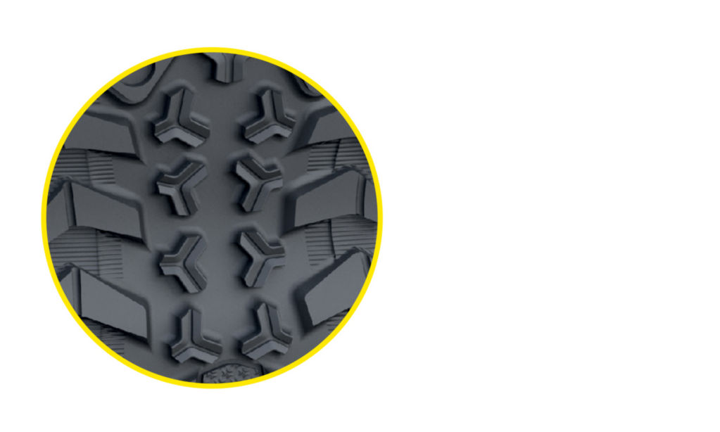 A close-up image of a tire tread