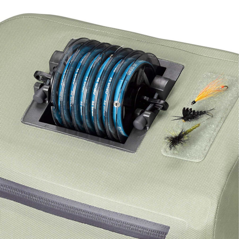 A Tippet Whippet welded into the top of a waterproof PRO boat bag