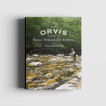 A book showing someone fishing in a shallow, rocky stream on the cover