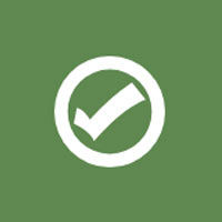 A white checkmark in a green box.